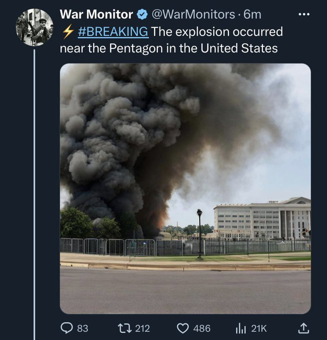 A deepfake detonation of a bomb at the White house