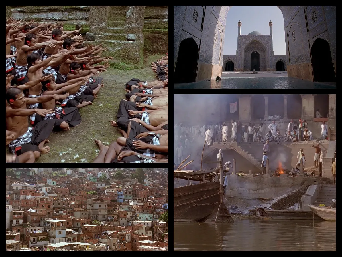 Four stills from the movie Baraka